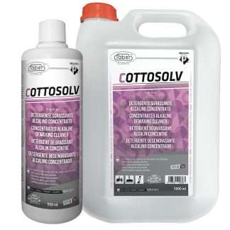 Faber CottoSolv professional alkaline cleaner – super‑concentrated formula for deep removal of wax, resin, oily stains, algae, and mould on tile and stone.