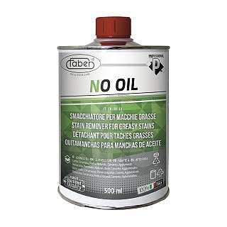 Faber NO OIL grease stain remover – solvent-based gel for extracting deep oil and grease stains from stone, porcelain, wood, and concrete.